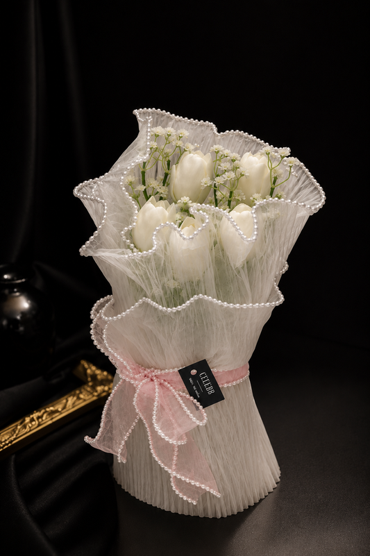 Pearl Noir(5 Tulips) (White)